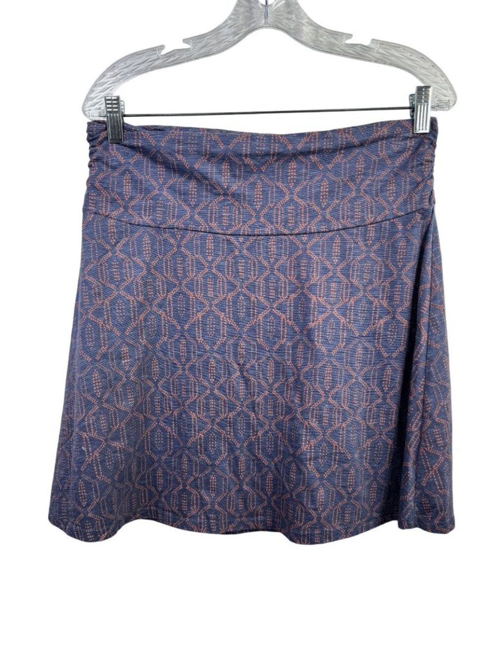 Toad & Co Chaka Skirt Blue Orange Geometric Womens Medium Organic Cotton Tencel